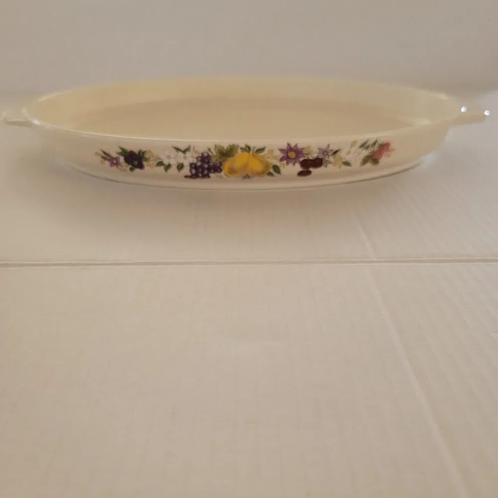 Vintage LENOX TemperWare "Summer Harvest" Fruit Oval Roaster Platter Dish 15" - Picture 2 of 11
